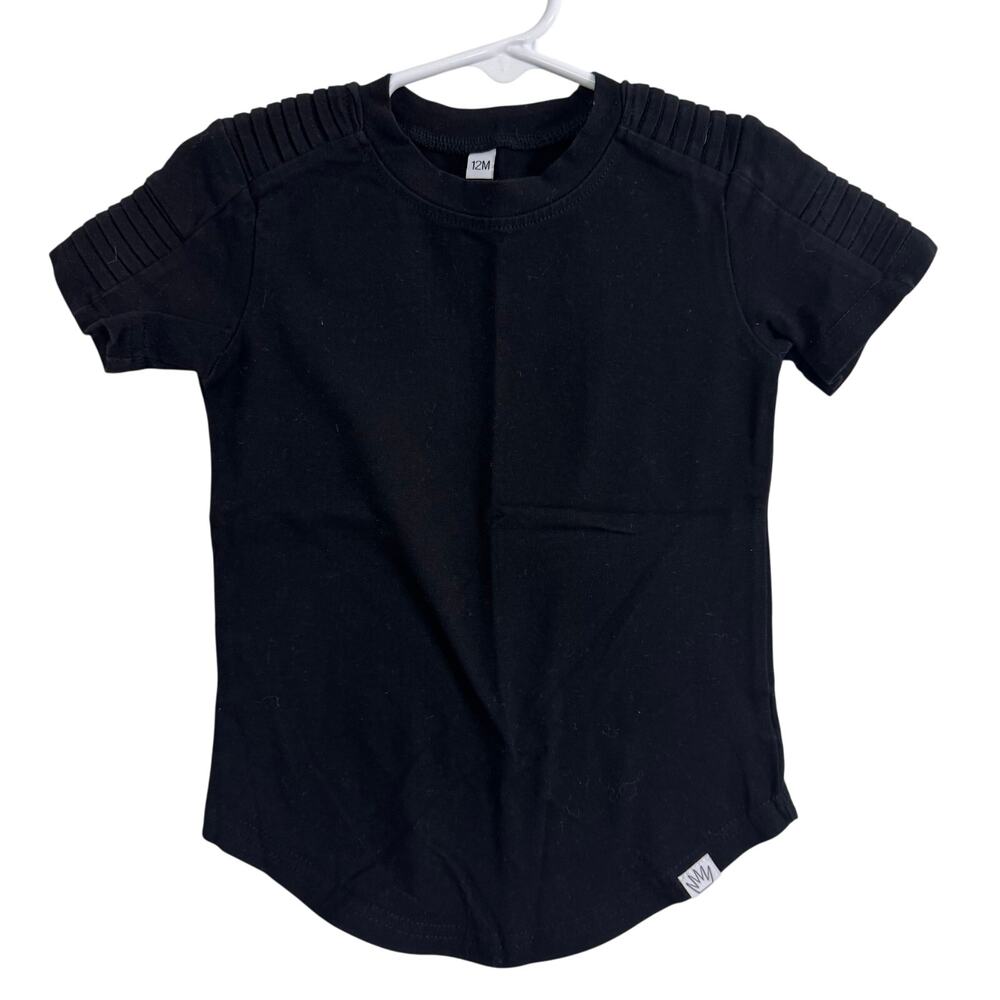 Posh Kiddos Black Biker Shirt Size 12 Months